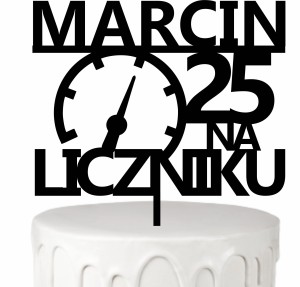 Topper na tort licznik + dowolna liczba imię