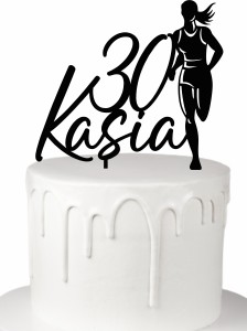Topper na tort biegaczka + dowolne imię wiek bieganie