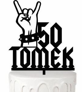 Topper na tort ROCK rockowy muzyka + dowolne imię wiek