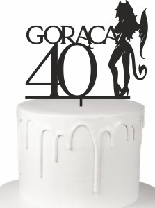 Topper na tort Gorąca 40 + dowolny wiek liczba