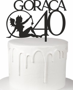 Topper na tort Gorąca 40 + dowolny wiek liczba